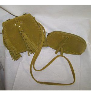 Sydney Love Handbag Purse Cosmetic Bag Green Tassels 2-piece